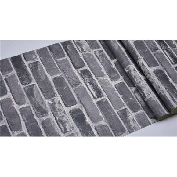 Grey Brick Peel and Stick Wallpaper Self Adhesive Vinyl Contact Paper Roll - Picture 6 of 8